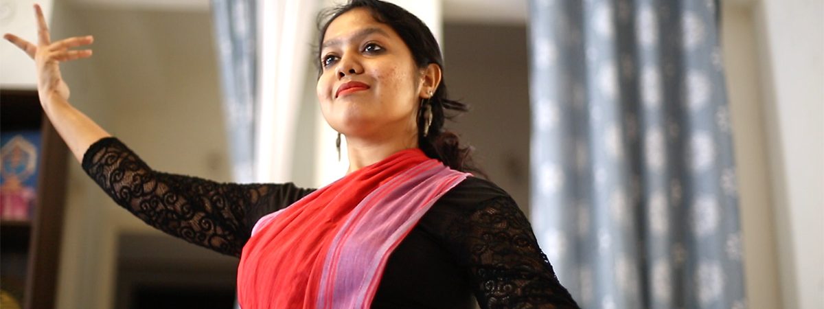 A still from the dance practice with Nrithya Pillai. Photo Courtesy: Shivam Rastogi.